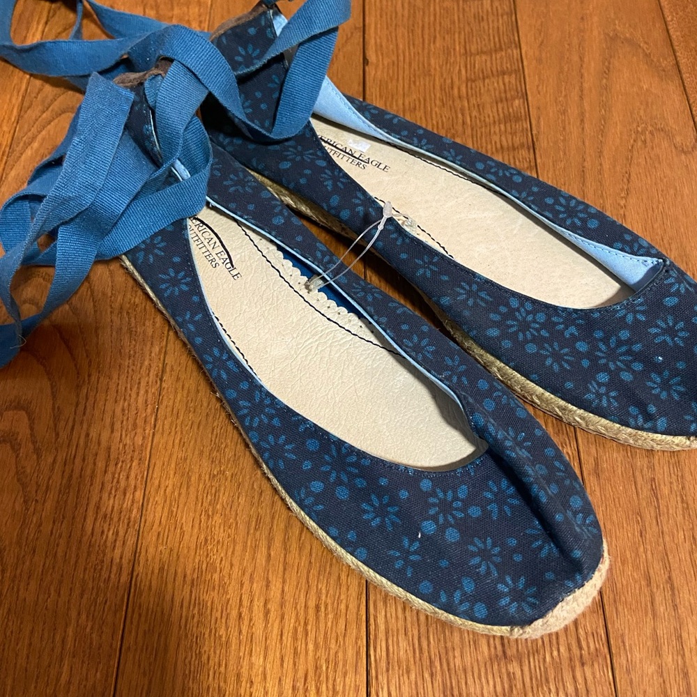 American Eagle Outfitters Navy Floral Espadrilles